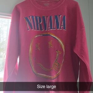 NIRVANA Pink Graphic Sweatshirt